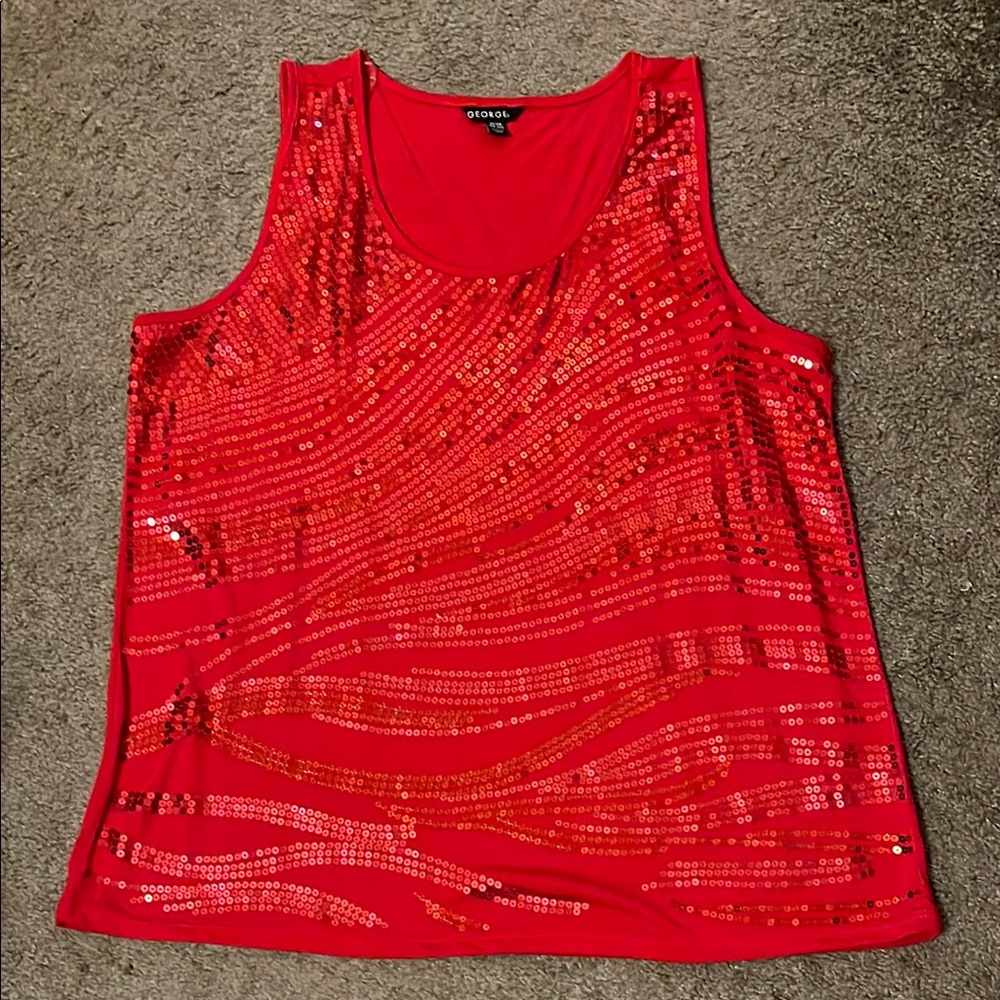 George Sparkling Red Tank Top